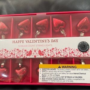 Valentine's Day Red Heart String Lights